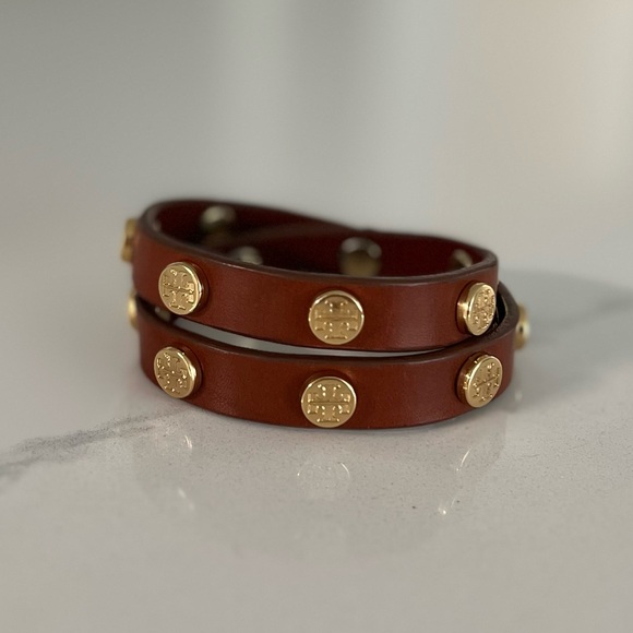 Tory Burch Leather Double Wrap Bracelet - Picture 1 of 4